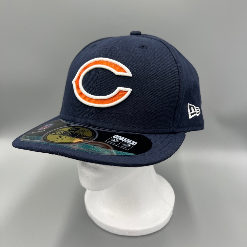 New Era 59Fifty Chicago Bears NFL On-Field Hat. Navy Blue Mens Cap, 7 1/2